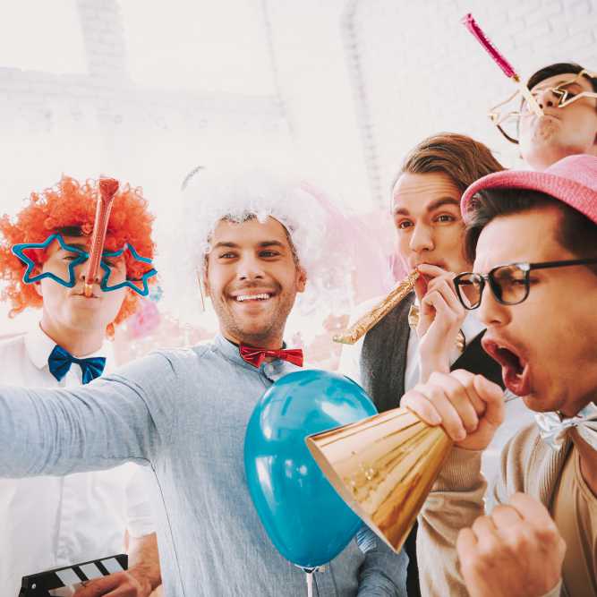 Petrecere de afaceri photo booth team building